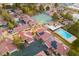Community featuring houses with red tile roofs, a pool, and a basketball court at 726 Sea Pines Ln, Las Vegas, NV 89107