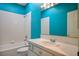 Bathroom with a bathtub-shower combination and ample vanity space at 726 Sea Pines Ln, Las Vegas, NV 89107