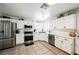 Modern kitchen with stainless steel appliances, white cabinetry, and a stylish design at 841 Glitter Glen Ct, Las Vegas, NV 89123