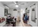 Bedroom features an arcade game, barber's chair, and fun decorations at 1100 H St, Las Vegas, NV 89106