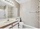 This bright bathroom features a stylish vanity, toilet, and glass-enclosed shower at 2200 S Fort Apache Rd # 2175, Las Vegas, NV 89117
