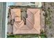 Overhead view showcasing the intricate roofline, backyard, and desert landscaping at 2388 Orangeburg Pl, Henderson, NV 89044