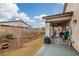 The home has a covered back patio and landscaped backyard area at 4459 Lavender, Pahrump, NV 89061