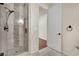 Tiled shower in bathroom with glass door at 9425 San Laguna Ct # 102, Las Vegas, NV 89134