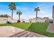 Backyard with a play area, artificial turf, and palm trees at 1694 Clear Look Ct, Henderson, NV 89014