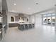 Spacious kitchen with stainless appliances, large center island, and ample counter space at 4880 Argento Peak St, Las Vegas, NV 89135