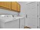 Laundry room with washer, dryer and storage cabinets at 6949 Copper Bracelet Ave, Las Vegas, NV 89122