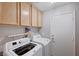 Functional laundry room with modern appliances and cabinet storage space at 7724 Clearwood Ave, Las Vegas, NV 89123