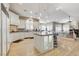 Open kitchen featuring a central island with seating, white cabinetry, and modern appliances at 1700 Brock Ct, Las Vegas, NV 89117