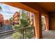 Balcony with metal railing offering views of the community landscape and neighborhood at 23 E Agate Ave # 303, Las Vegas, NV 89123
