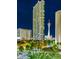 Exterior view of a high-rise building in the Las Vegas skyline at night at 322 Karen Ave # 2206, Las Vegas, NV 89109