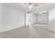 Bedroom showcasing mirrored closet doors, fan and neutral carpet at 3946 Torsby Pl # 3946, Las Vegas, NV 89119