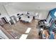 Modern kitchen with stainless steel appliances and a large center island from an overhead view at 4414 E Baltimore Ave, Las Vegas, NV 89104