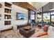 Modern community lounge area featuring fireplace, TV, comfortable seating, and contemporary décor at 2255 Woodbluff Ave, North Las Vegas, NV 89086