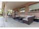 Spacious covered patio with outdoor seating, perfect for entertaining or relaxing at 23 Crescent Palm Ct, Henderson, NV 89002