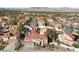 A vibrant aerial view featuring tree-lined streets, well-maintained homes, and lush landscaping in a community at 2637 Ohio Ct, Las Vegas, NV 89128