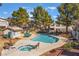 Community pool with hot tub and lounge area at 3062 Tarpon Dr # 201, Las Vegas, NV 89120