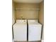 Laundry room features full-sized washer and dryer, plus wire shelving above at 4791 E Craig Rd, Las Vegas, NV 89115
