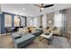 Spacious living room and dining area with trendy furniture and decor at 56 Lomita Heights Dr, Las Vegas, NV 89138