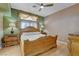 Main bedroom suite with unique decor, including neutral and green paint at 6587 Lucky Boy Dr, Las Vegas, NV 89110