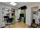 Salon room equipped with styling stations, ample storage, and a convenient half-bathroom at 6587 Lucky Boy Dr, Las Vegas, NV 89110