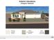 Exterior elevation, showing stone, stucco, and roof colors at 6925 Unicorn St, Las Vegas, NV 89131