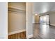 Entry closet with wood floor and a clothes rack with a large living room at 8600 W Charleston Blvd # 2086, Las Vegas, NV 89117