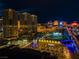 Night aerial view of Topgolf and Las Vegas strip at 145 E Harmon Ave # 2603, Las Vegas, NV 89109