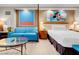 Comfortable bedroom featuring a plush bed, stylish decor, and ample natural light at 145 E Harmon Ave # 2603, Las Vegas, NV 89109