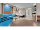 Open floor plan with bedroom, living area, and kitchenette; featuring sleek flooring and modern design at 145 E Harmon Ave # 2603, Las Vegas, NV 89109