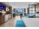 Contemporary living room with city views, modern appliances, and comfortable seating arrangement at 145 E Harmon Ave # 2603, Las Vegas, NV 89109