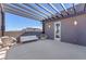 Wide angle view of rooftop patio with outdoor seating, pergola, and open sky above at 2503 Cracked Stone St, Henderson, NV 89044