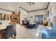 Large dining area with a fireplace and views of the kitchen at 264 Crestview Dr, Las Vegas, NV 89124