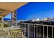 Dine al fresco on this elegant balcony, complete with charming outdoor seating and dazzling city views at 3111 Bel Air Dr # 12C, Las Vegas, NV 89109