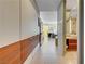 Hallway showcasing modern cabinets, full-sized appliances, and access to the living space and bathroom at 3722 Las Vegas Blvd # 1609, Las Vegas, NV 89158