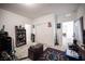 Bright bedroom featuring modern décor, carpeted floor, and two entrances at 3746 Bright Aquarius Ln, Henderson, NV 89052