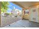 Spacious patio overlooking the grounds of the Laguna Del Rey condominium community at 5000 Red Rock St # 105, Las Vegas, NV 89118