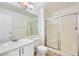 Clean bathroom with shower, toilet, vanity, and large mirror at 5000 Red Rock St # 105, Las Vegas, NV 89118