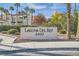 Community signage for Laguna Del Rey, a luxury condominium community in Las Vegas, Nevada at 5000 Red Rock St # 105, Las Vegas, NV 89118