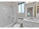 Clean bathroom with a shower-tub combination and a white single sink vanity at 5439 Pomeroy Cir, Las Vegas, NV 89142