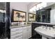Elegant bathroom features stylish marble finishes, walk-in shower, and modern fixtures at 730 S Royal Crest Cir # 424, Las Vegas, NV 89169