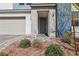 Close-up of the home's entrance showcasing the walkway, front door, and desert landscaping at 9690 Hiking Ave, Las Vegas, NV 89166