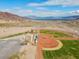 Aerial view of baseball field near mountains and lake with parking lot at 262 Big Horn Dr, Boulder City, NV 89005