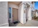 Charming front entryway with textured walls and a decorative light fixture at 262 Big Horn Dr, Boulder City, NV 89005