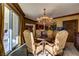 Dining area features wood trim, hardwood flooring, and a chandelier light fixture at 2747 Paradise Rd # 801, Las Vegas, NV 89109