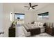 Staged bedroom featuring a queen bed and balcony access with lovely exterior views at 3550 Bay Sands Dr # 2087, Laughlin, NV 89029