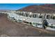 Contemporary home featuring a desert landscape with a private terrace at 431 Tranquil Peak Ct, Henderson, NV 89012