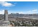 An aerial view displays the Palms tower with the full Las Vegas cityscape as the backdrop on a sunny day at 4381 W Flamingo Rd # 2712, Las Vegas, NV 89103