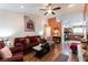 Open-concept living room with view into kitchen at 9293 Boltonia Ct, Las Vegas, NV 89149