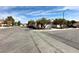 A quiet street view showcasing a well-manicured neighborhood with sidewalks and lush green trees at 11036 Parete Ct, Las Vegas, NV 89141